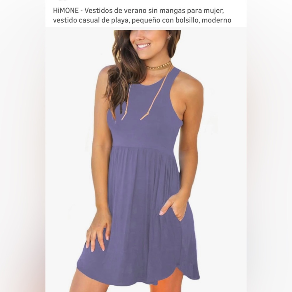 Women's Sleeveless Summer Dress - Purple